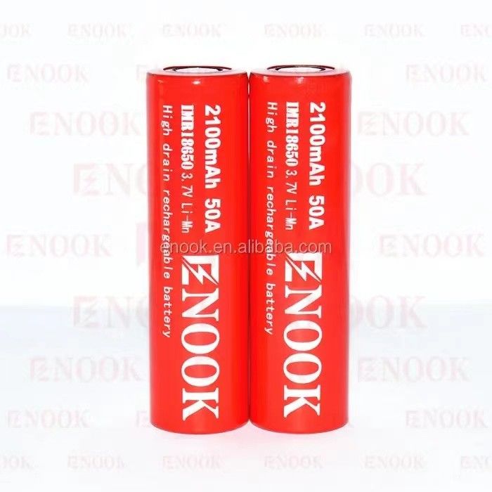 Φορητή 18650 υψηλής αποστράγγισης μπαταρία Li-ion 2100mAh 3.7V Max 50A με επίπεδη κορυφή