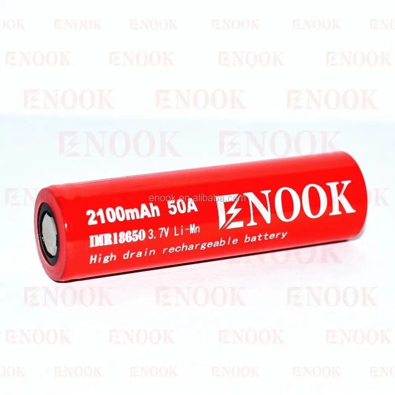 Φορητή 18650 υψηλής αποστράγγισης μπαταρία Li-ion 2100mAh 3.7V Max 50A με επίπεδη κορυφή
