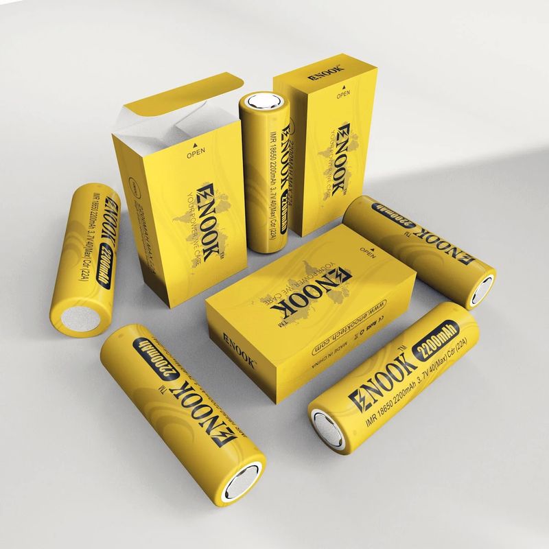 Doublepow Χονδρική τιμή 18650 3.7V 2200mah επαναφορτιζόμενη μπαταρία κύτταρα 40A 3.7V mod 18650 κίτρινη μπαταρία ιόντων λιθίου