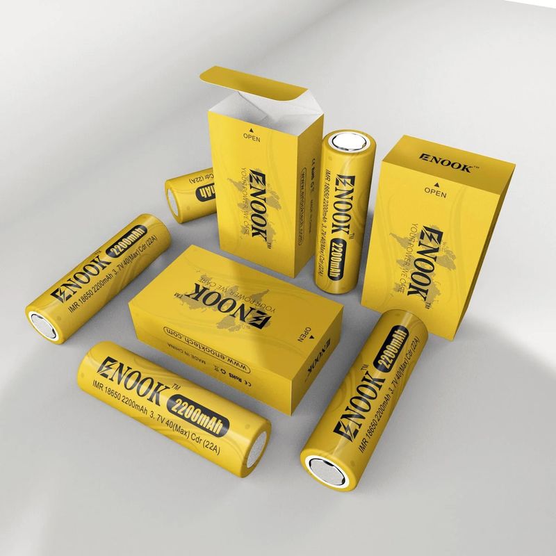Doublepow Χονδρική τιμή 18650 3.7V 2200mah επαναφορτιζόμενη μπαταρία κύτταρα 40A 3.7V mod 18650 κίτρινη μπαταρία ιόντων λιθίου