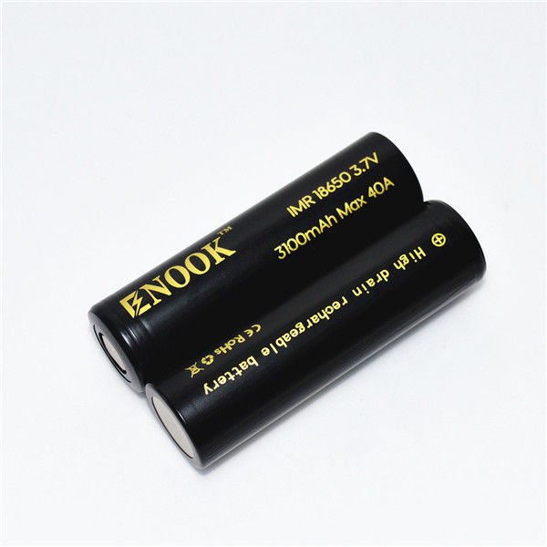 3100mAh 3.7V 18650 Button Top Li Ion μπαταρίες 40A High Drain επαναφορτιζόμενη μπαταρία