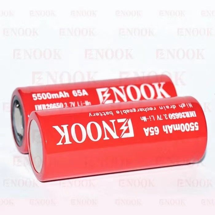 Πιο πωλούμενο Enook 26650 κυψέλι Li-ion 5500mAh 65A υψηλής κατανάλωσης 3.7V επαναφορτιζόμενη μπαταρία επίπεδη μπαταρία