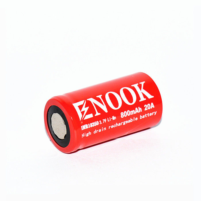 Ανανεώσιμη μπαταρία ιόντων λιθίου 800mAh 20amp 18350 μπαταρία λιθίου Mn για φακό