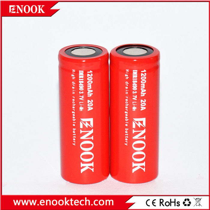 18490 Κύλινδρο Λιθίου Ιόντων Συλλέκτη 1200mAh 3.7V 20A Για Ηλεκτρικό Ποδήλατο