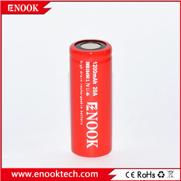 18490 1200mAh 20A 3.7V Ηλεκτρικό ποδήλατο επαναφορτιζόμενη μπαταρία Τύπος