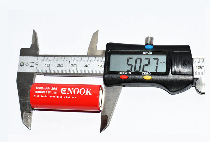 Ενόκ 1200mAh 20A Λιθιοϊονική μπαταρία 3.7V 18500 επαναφορτιζόμενη μπαταρία Li Ion