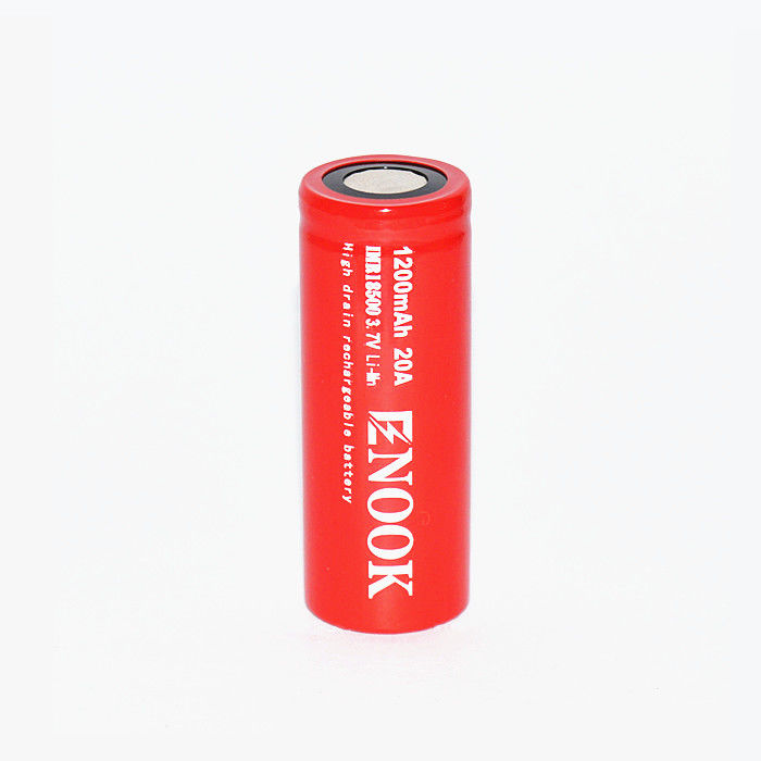 Ενόκ 1200mAh 20A Λιθιοϊονική μπαταρία 3.7V 18500 επαναφορτιζόμενη μπαταρία Li Ion