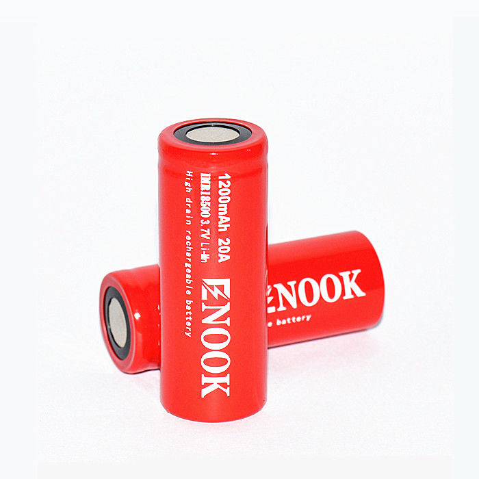 Ενόκ 1200mAh 20A Λιθιοϊονική μπαταρία 3.7V 18500 επαναφορτιζόμενη μπαταρία Li Ion