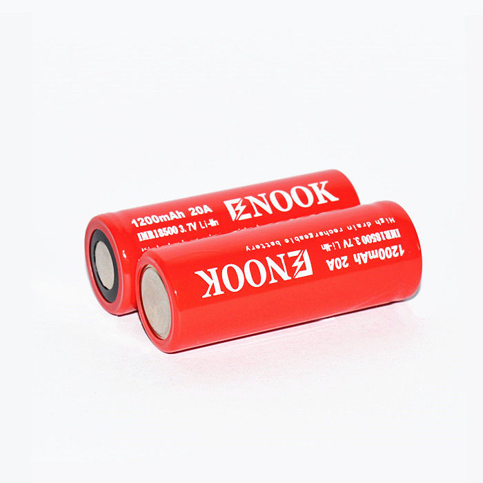 Ενόκ 1200mAh 20A Λιθιοϊονική μπαταρία 3.7V 18500 επαναφορτιζόμενη μπαταρία Li Ion