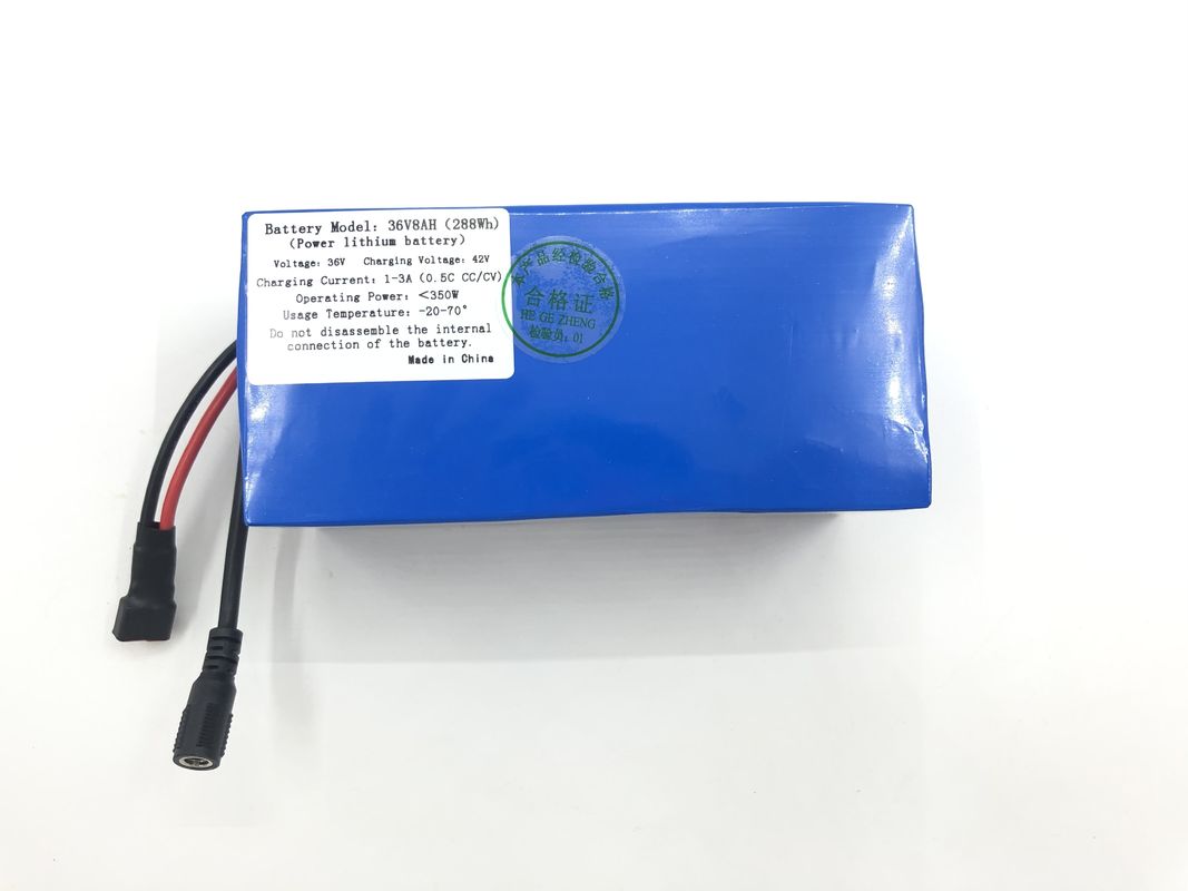 Προσαρμοσμένη μπαταρία ιόντων λιθίου 36V 8Ah Μπλε τύπος για ηλεκτρικό ποδήλατο