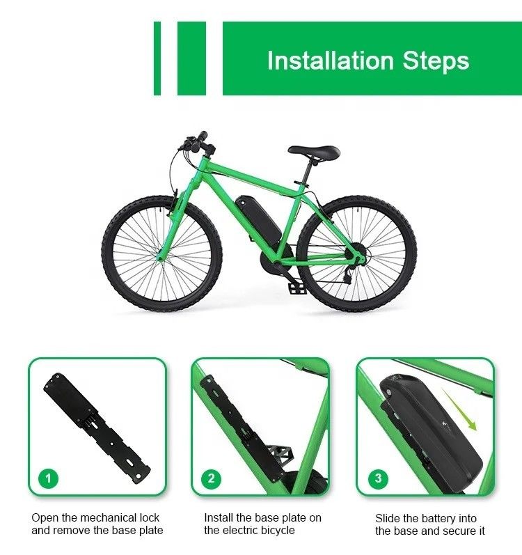 Η μπαταρία υψηλής απόδοσης για το E Bike για το Hailong Case 250w/350w/500w Motor Black