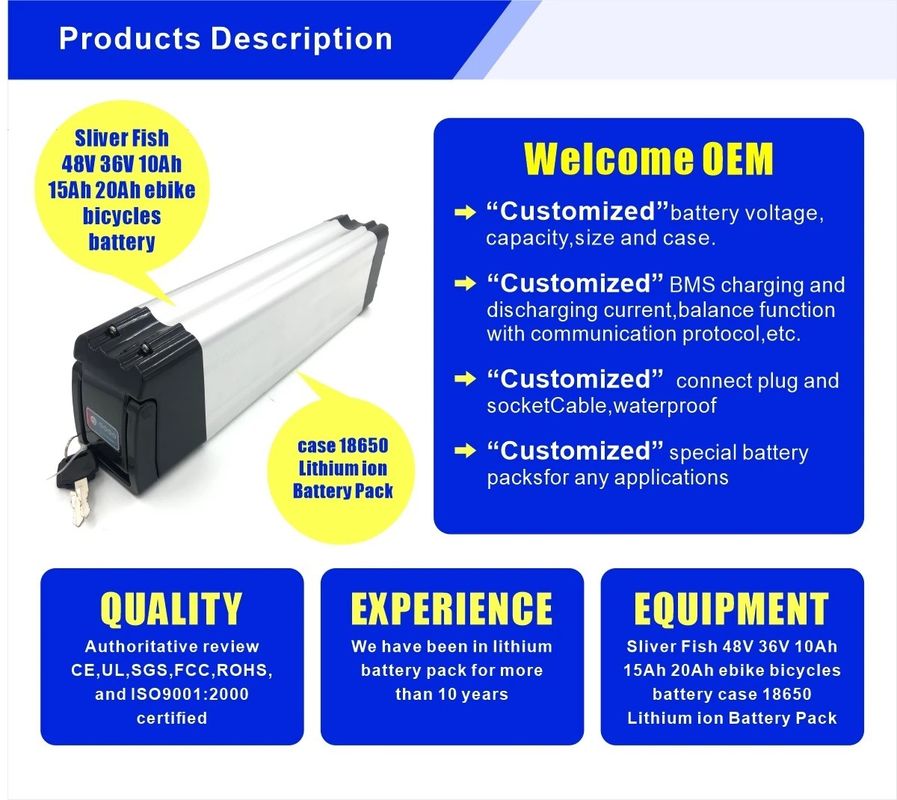 12V 24V 48V 36V 10Ah 20Ah E Scooter μπαταρία Pack Προσαρμοσμένη μπαταρία λιθίου Ebike