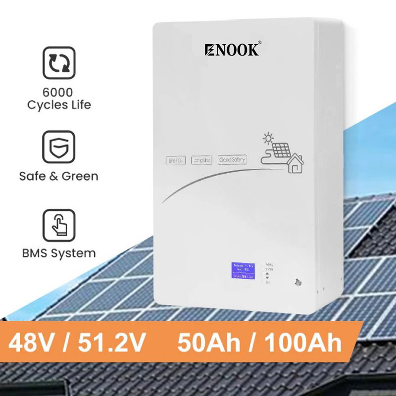 Ενόκ Powerwall Ηλιακή μπαταρία ιόντων λιθίου 48V 5Kw 10Kw 100Ah 200Ah Ηλεκτρική ισχύς Φύλος Lifepo4 Σπίτι Ηλιακή αποθήκευση ενέργειας