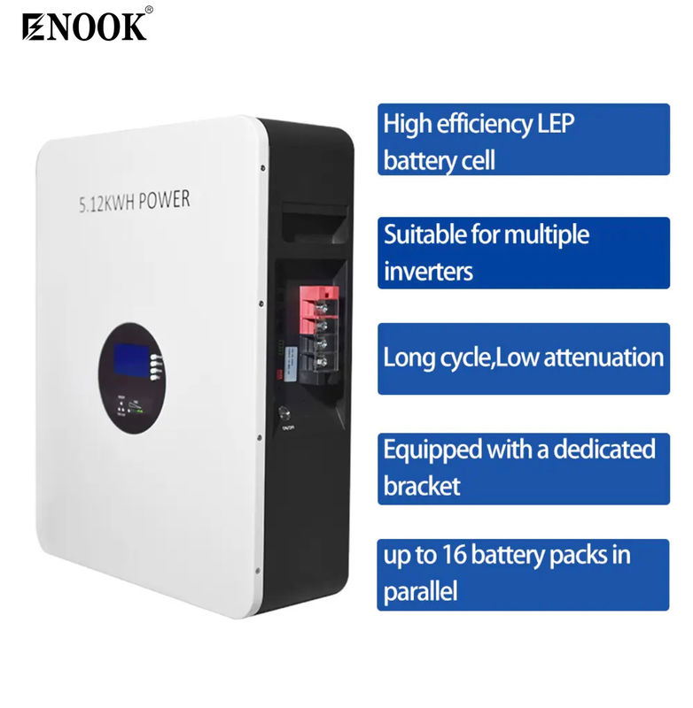5.12kwh Μία μπαταρία LiFePO4 Συσκευή αποθήκευσης ενέργειας για το σπίτι με βαθμό προστασίας IP20