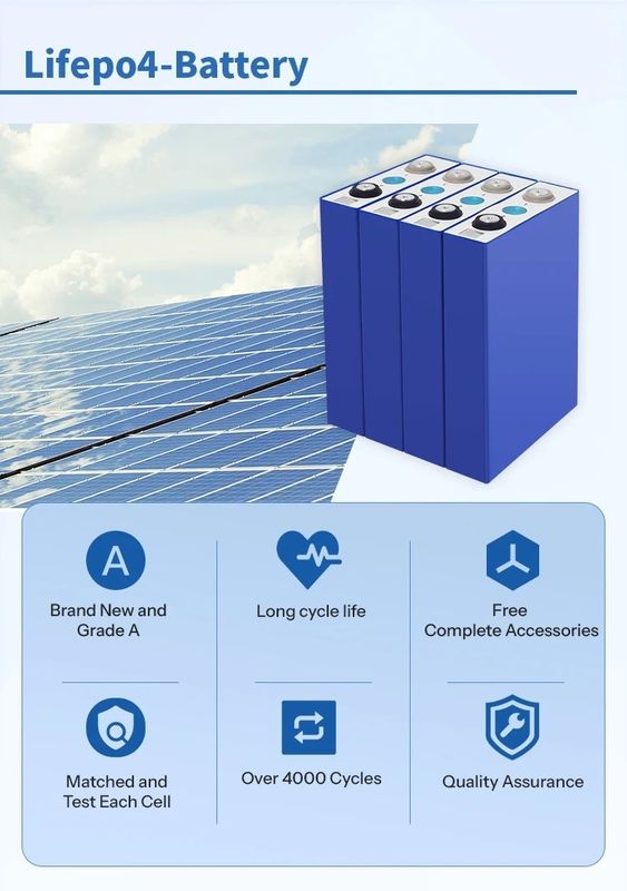 Τύποι Α 8000 3.2V μπαταρίες ιόντων λιθίου 50ah 105ah 120ah 280ah 12v 24v 48v Lifepo4 μπαταρία